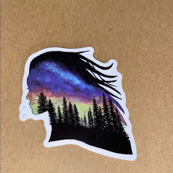 🌈20/$12🌈 Colorful Silhouette Forest Sticker - Picture 1 of 3